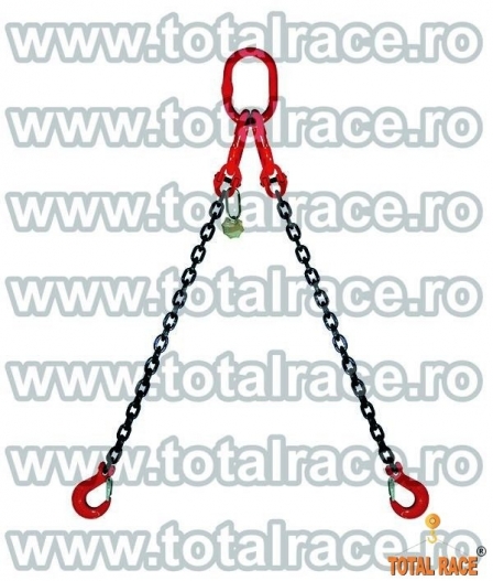 Dispozitive de ridicare din lant cu 2 brate cu carlige rotative cu siguranta - 1