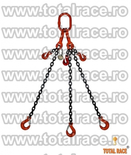 Echipament ridicare din lant 3 brate cu carlige rotative cu autoblocare - 4